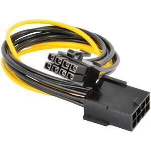 2 Pack 8-Pin PCI-E Power Extension Cable for GPU Video Card PCI Express 8”